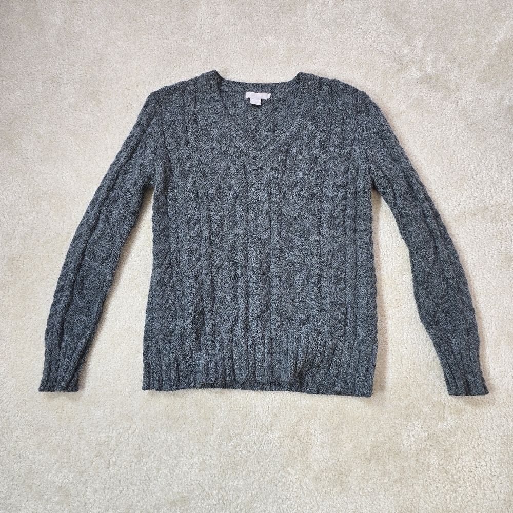 J. Crew Charcoal V-Neck Sweater - Picture 3 of 4